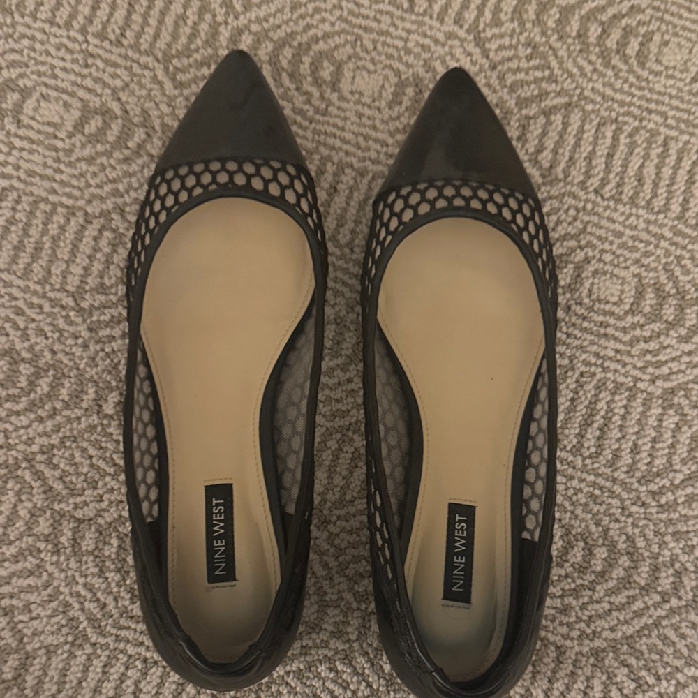 Nine West Black Mesh Flats